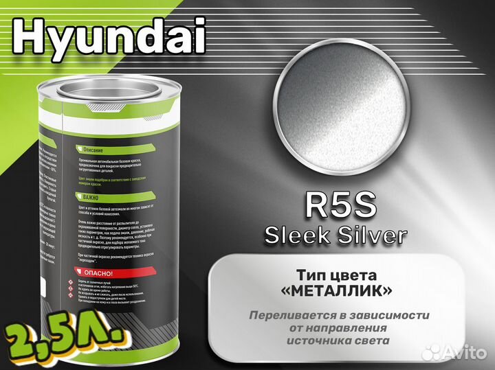 Краска Luxfore 2,5л. (Hyundai R5S Sleek Silver)