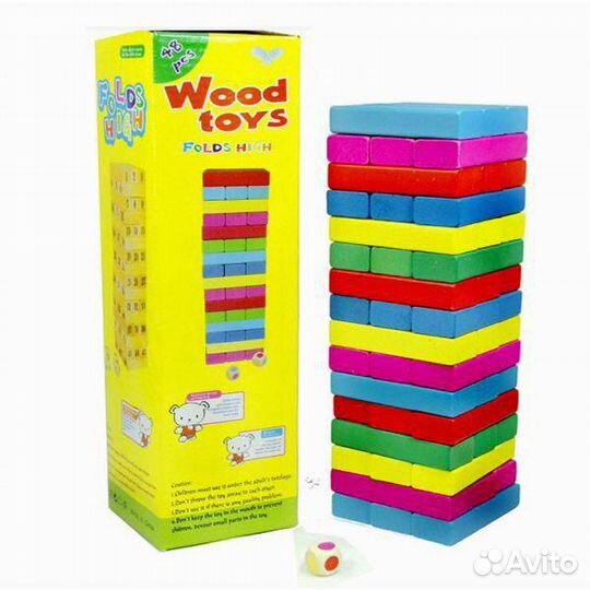 Дженга башня цветная 48 брусков