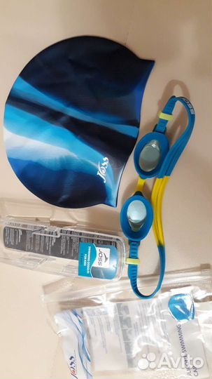 Очки, шапочка Joss для бассейна новые 4-7л