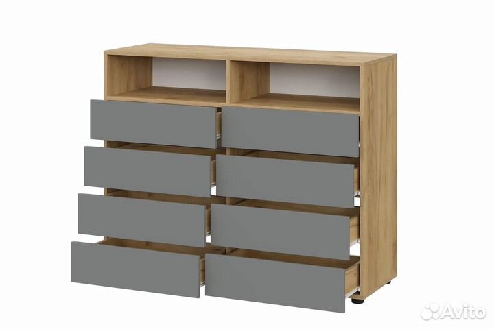 Комод новый Абрау Дуб Золотой - Графит