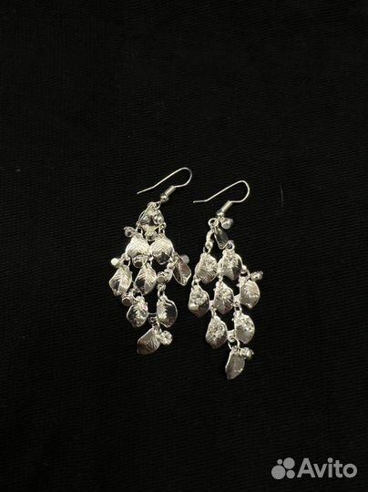 Серьги женские серебро длинные