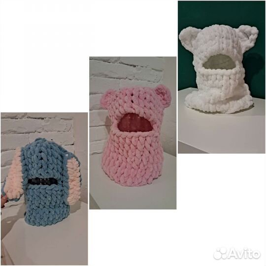 Балаклава вязаная с ушками В наличии