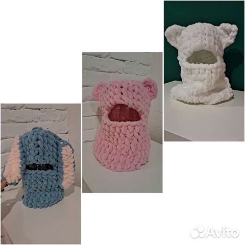 Балаклава вязаная с ушками В наличии