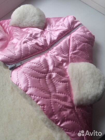 Конверт на выписку розовый зима