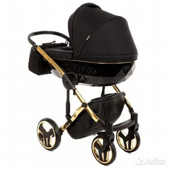 Коляска junama diamond 2 в 1 черная/золото