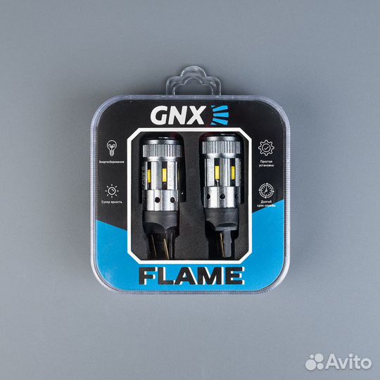 Автолампа GNX Flame W21/5W белая canbus (комплект)
