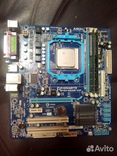 Материнская плата ga-m68m-s2p + процессор + память