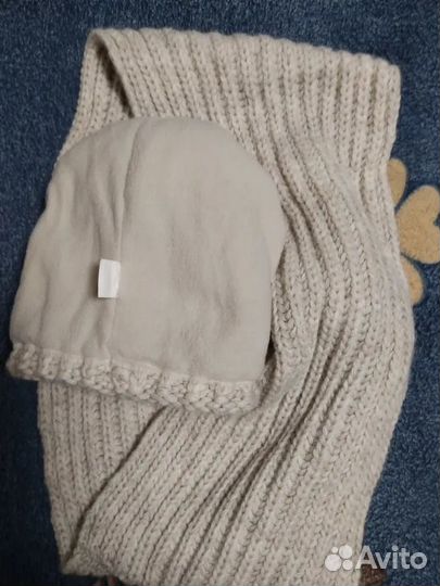 Топ комплект: шапка + снуд бежевого цвета