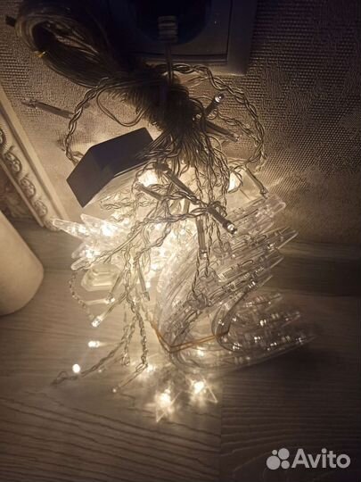 Гирлянды звёзды+ полумесяц новые р.1,5м*3м. Новая