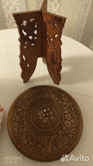 Табуретка Индия, ручная работа, массив дерева