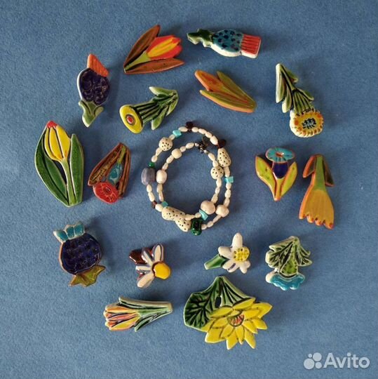 Керамические броши ручной работы