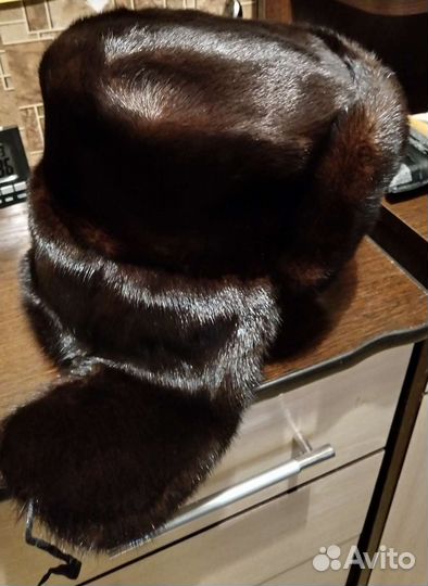 Норковая шапка ушанка мужская