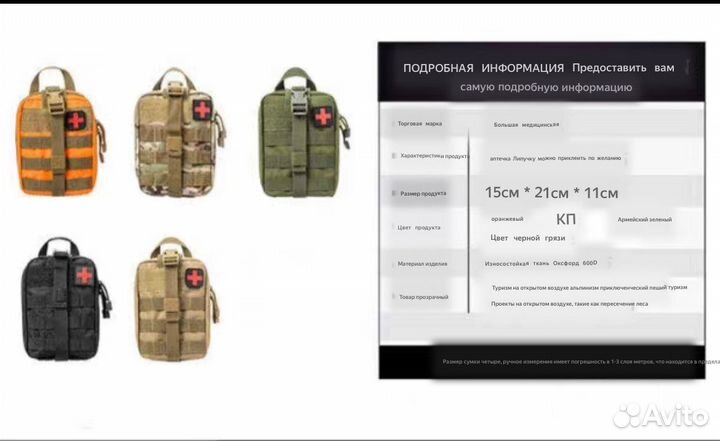 Аптечка тактическая подсумок Медицинская
