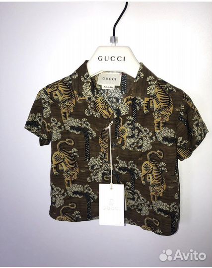 Рубашка gucci детская для мальчика 3-6 месяцев