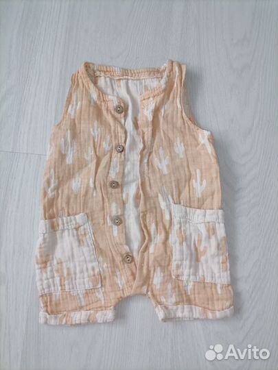 Муслиновый песочник/боди 62