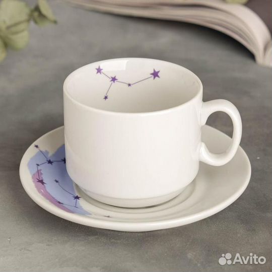 Чайная пара «Космос», кружка 220 мл, блюдце 14 см