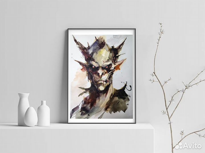 Интерьерная картина акварелью