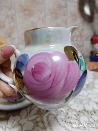 Чайная пара и молочник Агашки