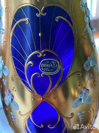 Ваза цветное стекло Чехия