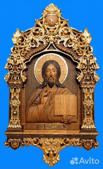 Объемная резная икона