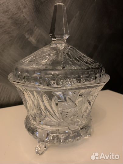 Конфетница на ножках СССР, хрусталь