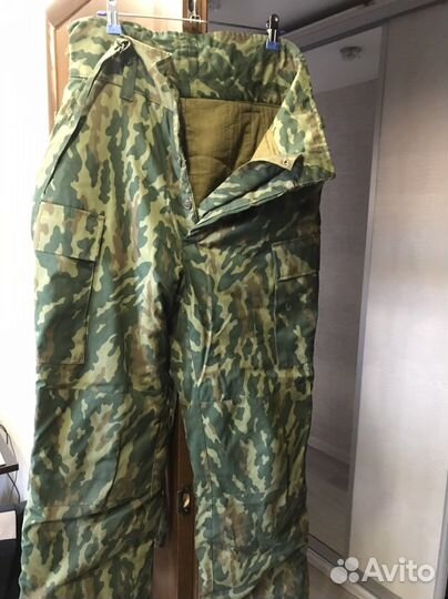 Камуфляжные штаны зимние с подстежкой из ватина