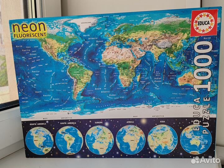 Пазл Неоновая карта мира educa 1000 деталей