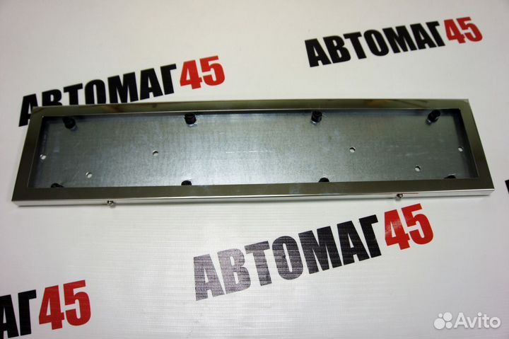 Рамка номерного знака хром из стали антивандал