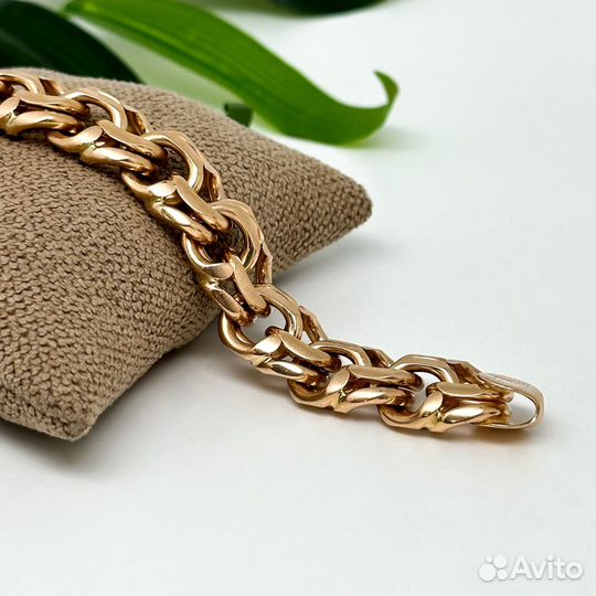 Золотой массивный браслет Бисмарк 85,05 гр