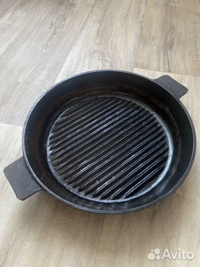 Сковорода-гриль чугунная с прессом