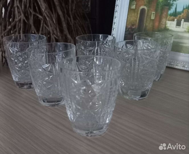 Маленькие хрустальные стаканы. Винтаж