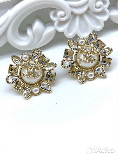 Серьги chanel элитные