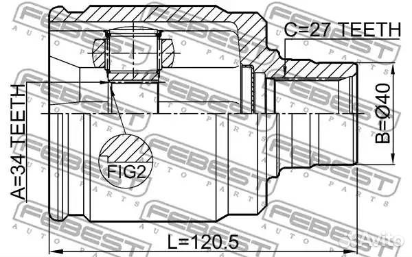 Шрус внутренний правый 34x40x27