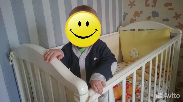 Детская кроватка гандылян с маятником + матрац