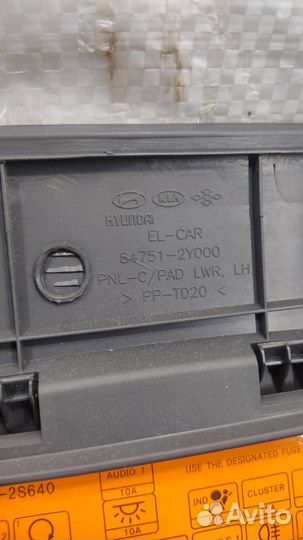 Накладка торпедо подрулевая Hyundai IX35 2011