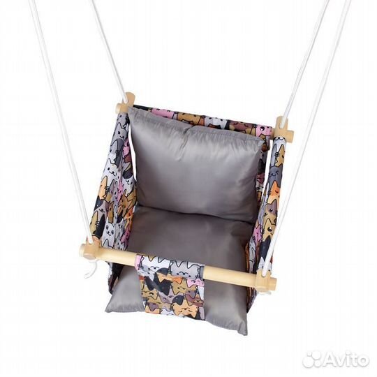 Качели подвесные Polini kids Котики, серый