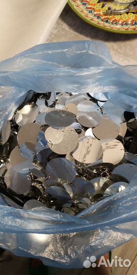 Паетки серебро. 2х2 м