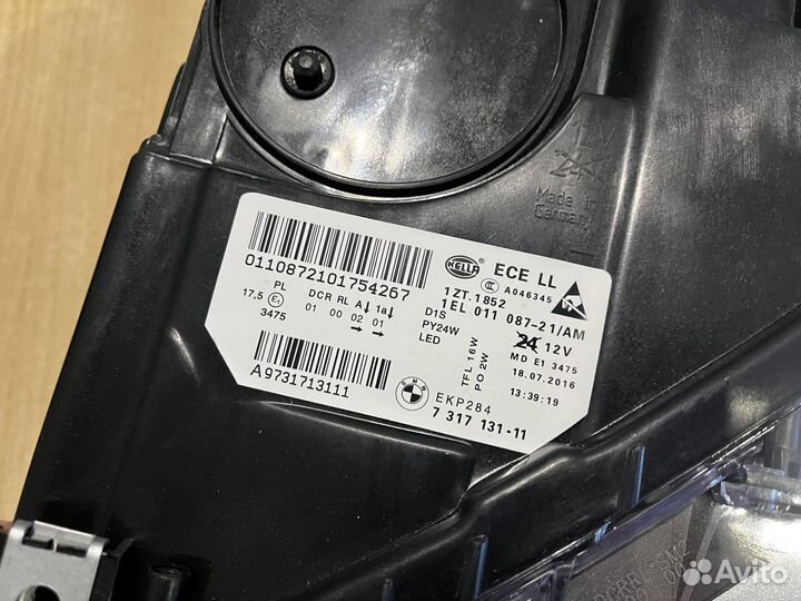 Левая водительская фара BMW F10 рестайл биксенон