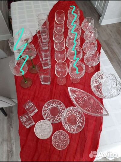 Хрустальные фужеры,стаканы, вазы,подсвечники