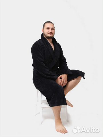 Халат мужской махровый, домашний, банный