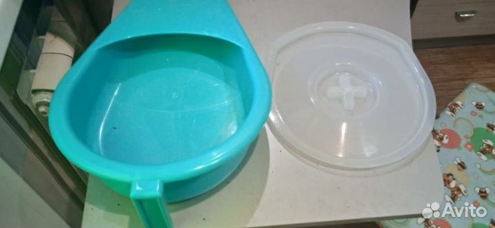 Судно подкладное полимерное Ладья с крышкой, бирюз