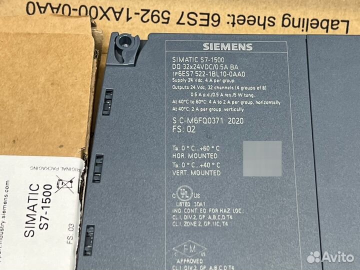 Siemens 6ES7522-1BL10-0AA0 новый, откр. упак. 1 шт