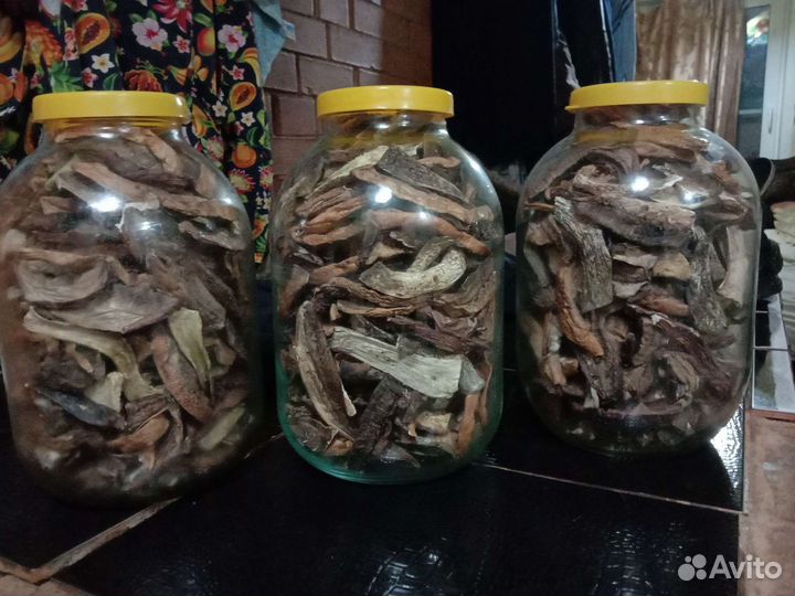 Грибы сушеные белые, подосиновики, лисички
