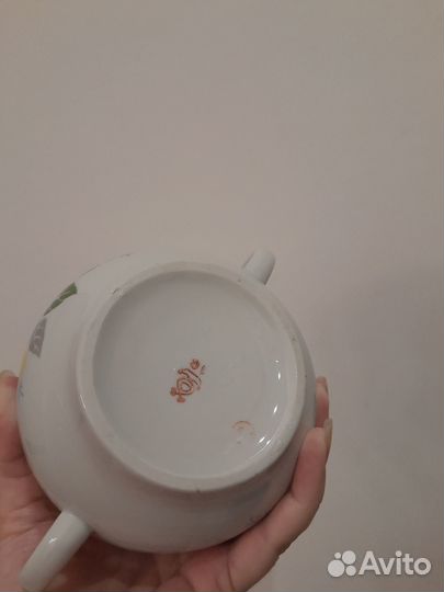 Сахарница Анютины глазки Красный фарфорист