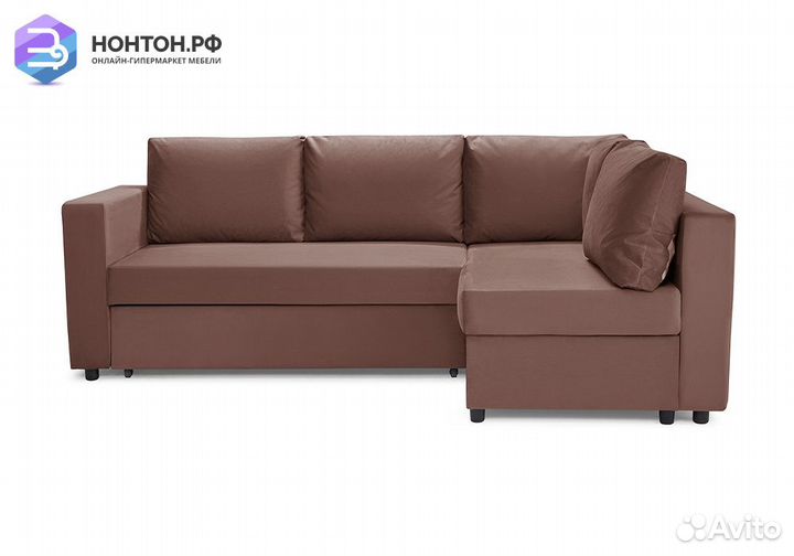 Диван угловой дельфин Мансберг лайт шоколадный