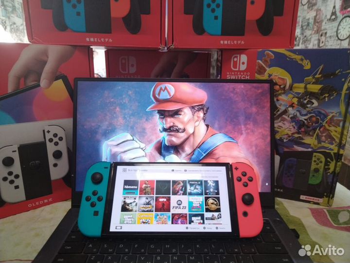 Прошитая Nintendo Switch oled 256gb + игры