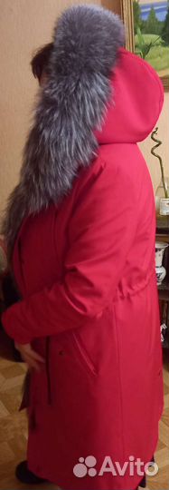 Пальто-парка с натуральным мехом внутри