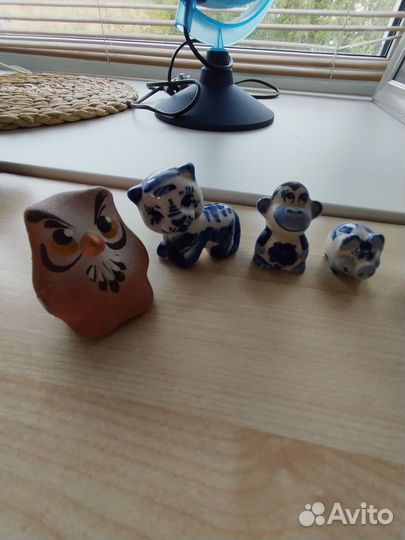 Фигурки сов и животных