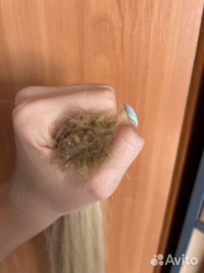 Волосы натуральные блонд для наращивания 50см