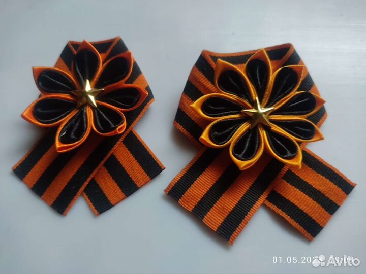 Броши на 9 мая на Георгиевской ленте